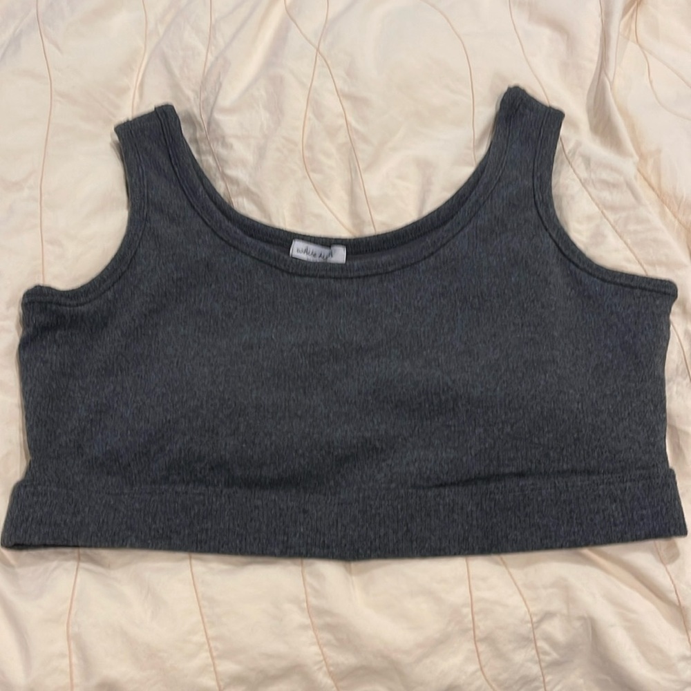 White birch, gray, extra large crop top